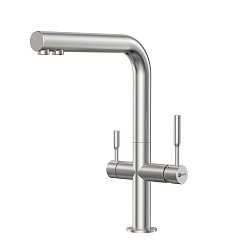 Смеситель для кухни с подключением к фильтру питьевой воды, высота излива 29 см, длина 23 см, нерж.