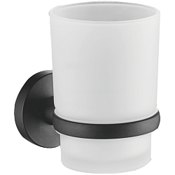 Держатель стакана матовое стекло, черный HB8706