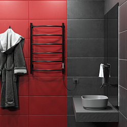 Aringa Берген полотенцесушитель лесенка электрический 80*50, черный