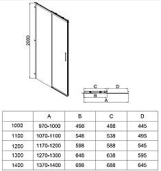 Душевой уголок Soft 2 VSR-3SO28011CLB, 1100*800, черный, стекло прозрачное, , шт
