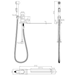Смеситель с гигиеническим душем, устанавливаемый на унитаз, латунь/хром