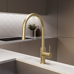 Смеситель для кухни City VKF-2C1BG, брашированное золото, , шт