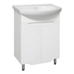 Тумба /2 двери/белый/раковина Элеганс(60см) Viktoria/AQUA DE MARCO