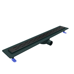 Corpa Nera Grossi/Гросси душевой трап 80 см с гидрозатвором, решетка из нержавеющей стали, черный