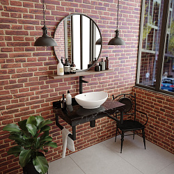 Corpa Nera Grossi/Гросси столешница 80 под раковину керамогранит, черный мрамор