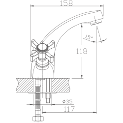 Смеситель для раковины, латунь, хром HB1024