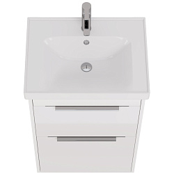 DREJA.eco Тумба PRIME, 60 см, подвесная/напольная, 2 ящика, белый глянец (Grace 60)