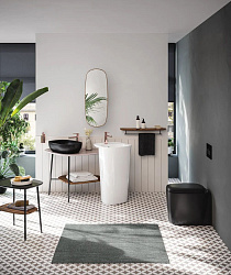 Plural квадратная раковина-чаша низкая, 45 см, цвет матовый черный