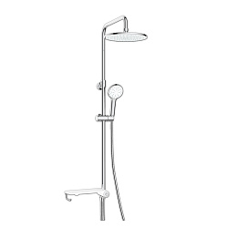 Душевой гарнитур без смесителя c верхней лейкой  Ø25,6см и 3-х режимной лейкой для душа Ø10см, регул