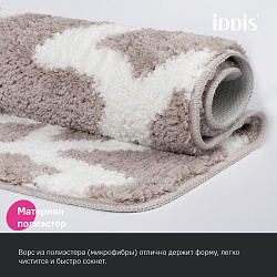 Коврик для ванной комнаты, 50x80, микрофибра, серо-коричневый, IDDIS, BPQS03Mi12