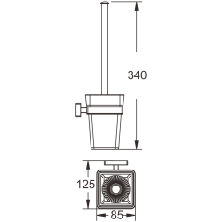Ёршик (квадрат), черный матовый B90310