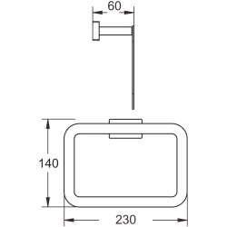 Держатель для полотенец (квадрат) кольцевой, черный матовый B90304