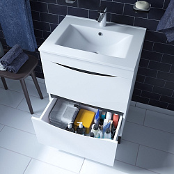 Тумба с умывальником, напольная, 60 см, белая, Cloud, IDDIS, CLO60WFi95K	