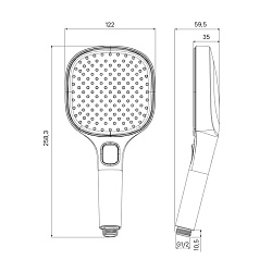 Лейка для душа, 3F, Ideal Spa, Milardo, ILS3FC0M18