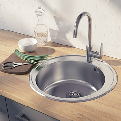 BAS51S0i77, Мойка, нерж. cталь, сатин, D510, Basic, ID