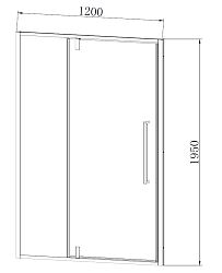 Душевая дверь Slim-N VDP-4SN120CL, хром, стекло прозрачное, , шт