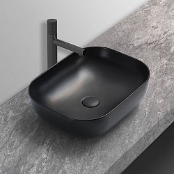Раковина керамическая Vincea VBS-101MB, 500*400*140, накладная, цвет матовый черный, , шт
