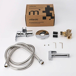 Встраиваемый смеситель с гигиеническим душем, глянцевый хром, Rora, Milardo, RORSBR0M08