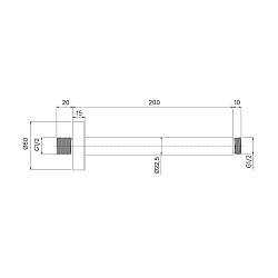 Кронштейн для верхнего душа в потолок, круглый, хром, Optima Home, IDDIS, OPH20CRi61