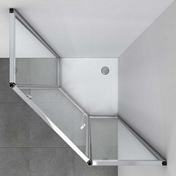 Душевой уголок Penta VSP-3P100CLGM, 1000*1000, вороненая сталь, стекло прозрачное, , шт