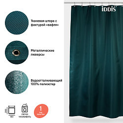 Штора для ванной комнаты, 180*200см, Полиэстер, IDDIS, D29P218i11