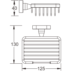 Мыльница (круг) решетчатая, черный матовый B90102-1