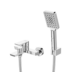 Смеситель для ванны с коротким изливом, поворотный переключатель, латунь/хром, RS50-30