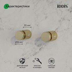 Комплект одинарных крючков, сплав металлов, Petite, матовое золото, IDDIS, PET2G01i41