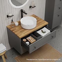 Тумба подвесная, со столешницей, 80 см, темно-серый, Torr, IDDIS, TOR80DBi95K