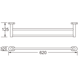 Держатель для полотенец (круг) двойной, хром B90009