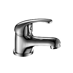 Смеситель для раковины, монолитный, высота излива 4,5 см, длина 9 см, латунь/хром, A35-11