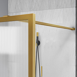 Душевая перегородка Walk-In VSW-1HP110FLBG, 1100*2000, брашированное золото, стекло рифленое, , шт