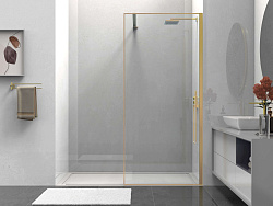 Душевая перегородка Walk-In VSW-1HS100CLG, 1000*2000, брашированное золото, стекло прозрачное, , шт