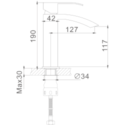 Смеситель для раковины, нержавеющая сталь.HB10815