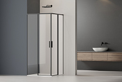 Душевой уголок Soft 2 VSS-3SO2800CLB, 800*800, черный, стекло прозрачное, , шт