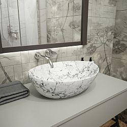 Corpa Nera Rossini/Россини  40 раковина накладная, белый мрамор