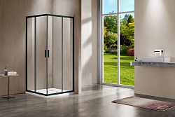 Душевой уголок Garda VSS-1G1112CLB, 1200*1100, черный, стекло прозрачное, , шт