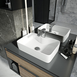 Corpa Nera Grossi/Гросси 48 раковина накладная с полочкой под смеситель, белый матовый