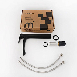 Смеситель для умывальника, черный матовый, Rora, Milardo, RORBL01M01