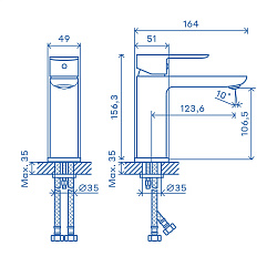 Смеситель для раковины Pragma Teiden, хром, TDN3.CFWL.006