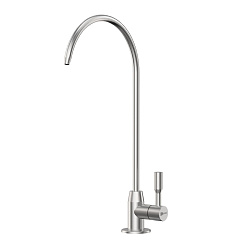 Кран для питьевой воды, высота излива 24 см, длина 18 см, нерж. сталь