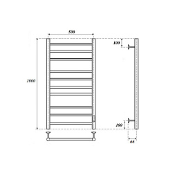 Полотенцесушитель электрический Point Аврора PN10850 П10 500x1000 диммер справа, хром