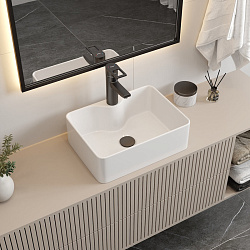 Corpa Nera Grossi/Гросси 41 раковина накладная узкая с полочкой под смеситель, белый