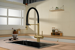 Смеситель для кухни Vincea VKF-120BG, брашированное золото, , шт