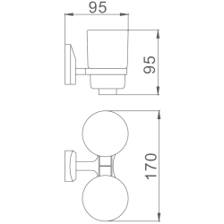 Ёршик туалетный настенный, хром HB1710