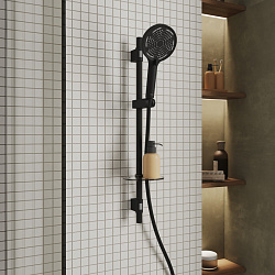 Душевой гарнитур со штангой, черный матовый, Ideal Spa, Milardo, ILS3B70M16