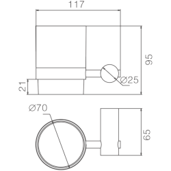 Держатель стакана матовое стекло, бронза HB8406-4