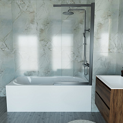 Ванна акриловая Vincea VBT-2A170-FR с каркасом 1700*750*480, пристенная, цвет белый, , шт