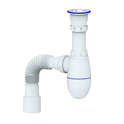 B220 CИФОН ДЛЯ МОЙКИ С ПРИКРУЧИВАЮЩИМСЯ ВЫПУСКОМ 1 1/2  И ГИБКИМ СОЕДИНЕНИЕМ д.40х40/50