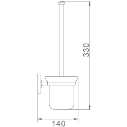 Ёршик туалетный настенный, хром HB1910